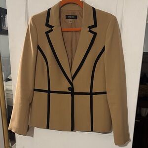 Nine West Camel Blazer with Black Trim